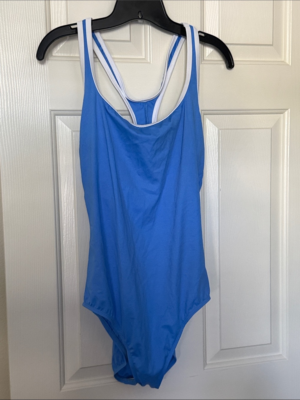 Lands' End Bright Blue One-Piece with White Trim